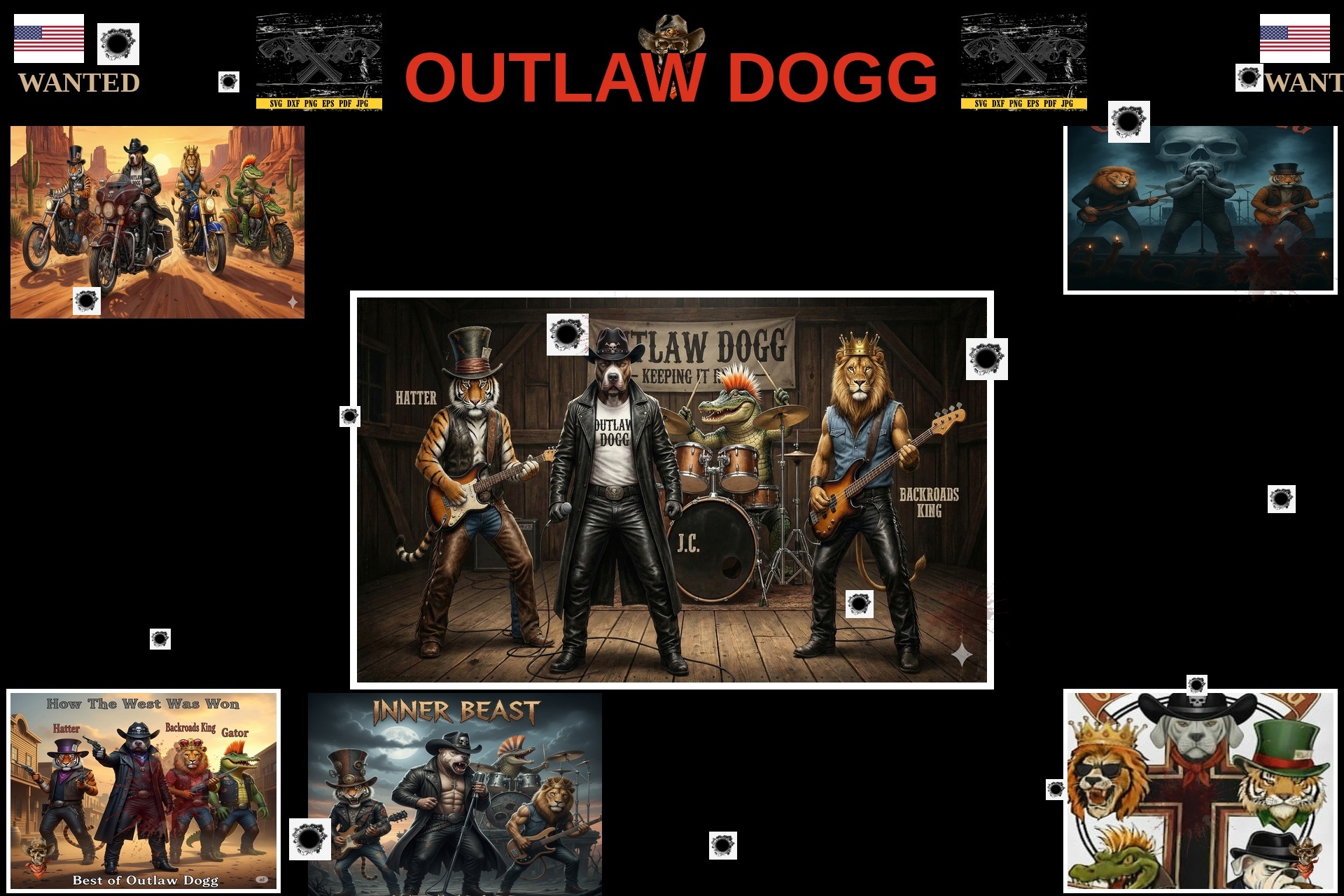 Outlaw Dogg Band Collage